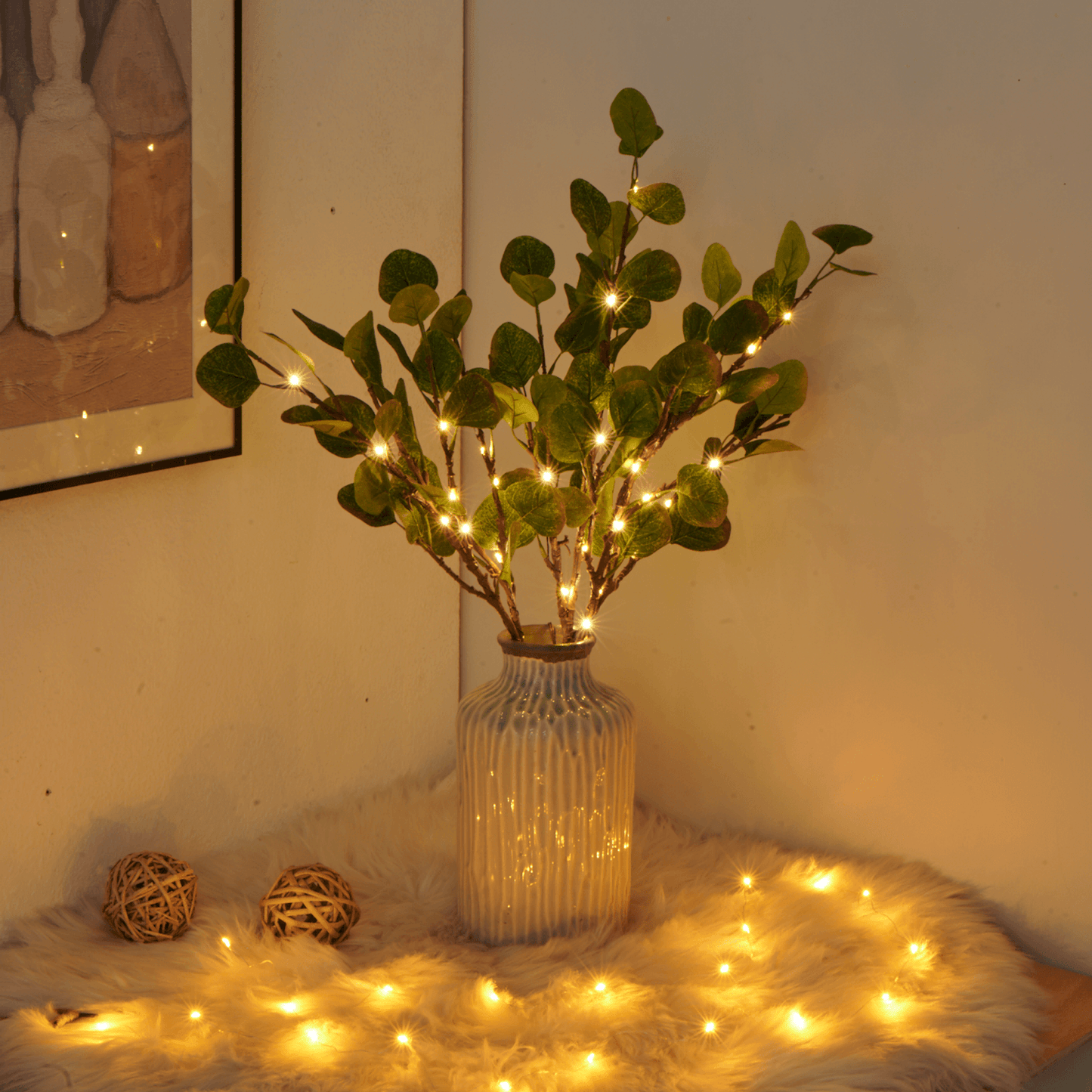 Fairy Light Olive Branch – Decorative LED String Lights for Home, Garden, and Event Decor