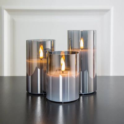 Flameless LED Candle Light Set with Remote Control – Glass Candles for Home and Wedding Decor