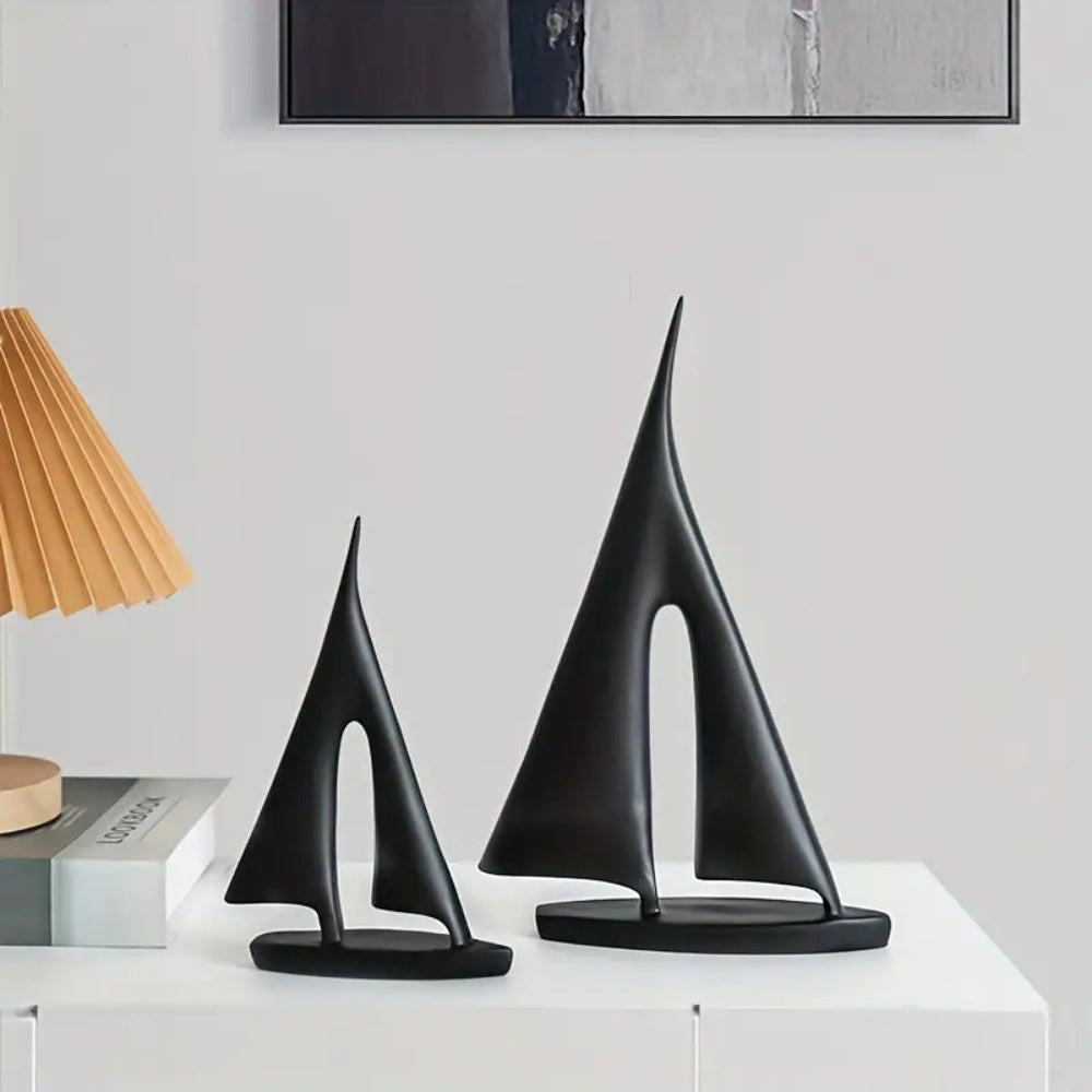 Modern Nautical Sailboat Table Decoration – Minimalist Resin Centerpiece for Elegant Home Decor-2