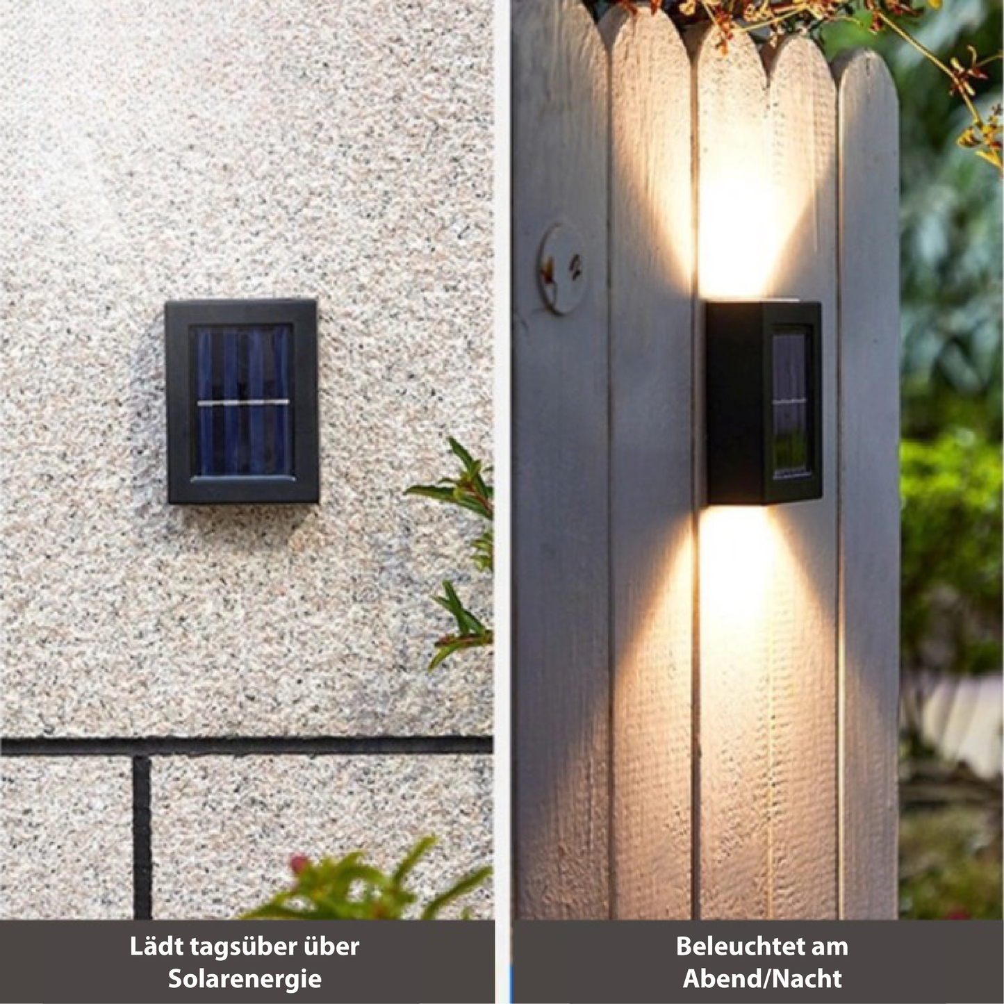 Wireless LED Solar Wall Lights – Deluxe Outdoor Garden Lighting with Energy-Efficient Solar Power