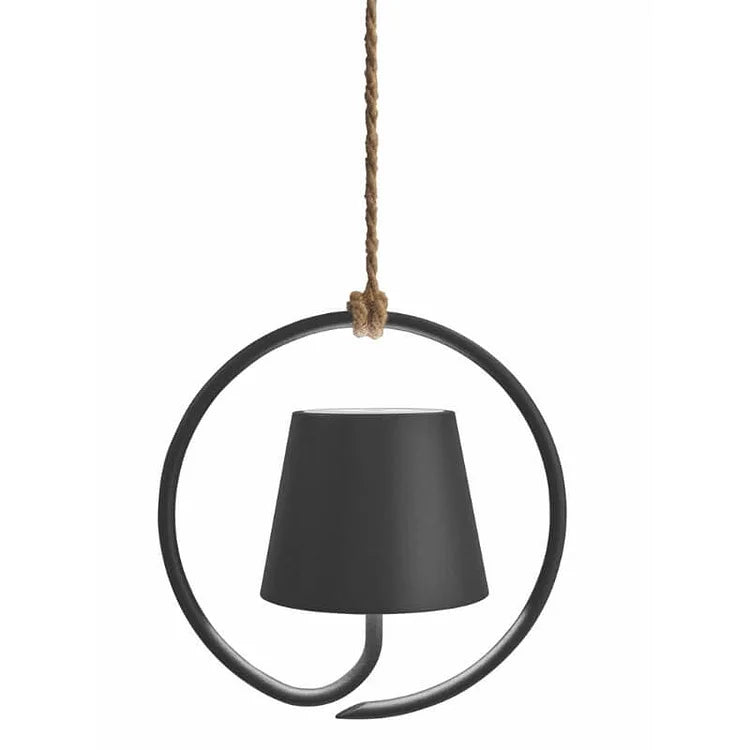 Minimalist Iron Pendant Light – Modern Hanging Lamp with Rope Detail for Home and Office Decor