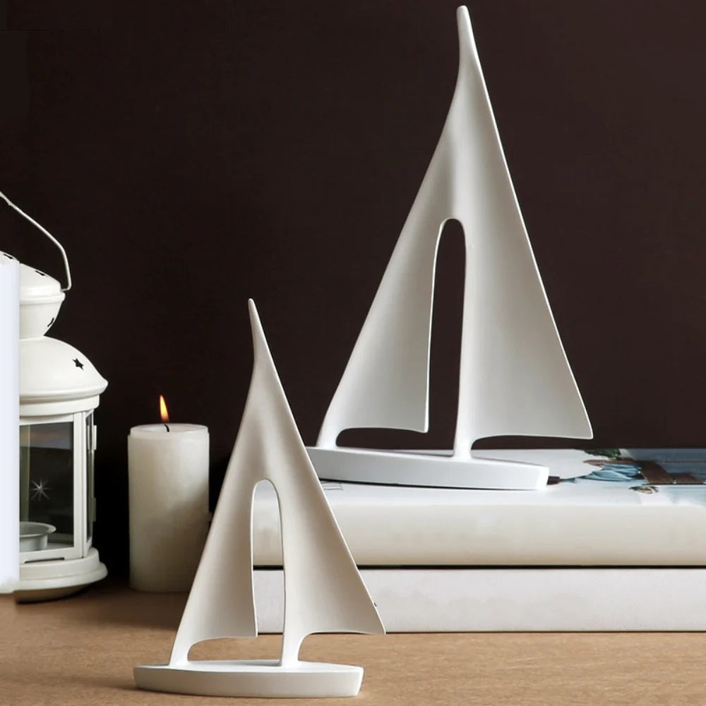 Variant image for Modern Nautical Sailboat Table Decoration – Minimalist Resin Centerpiece for Elegant Home Decor-3