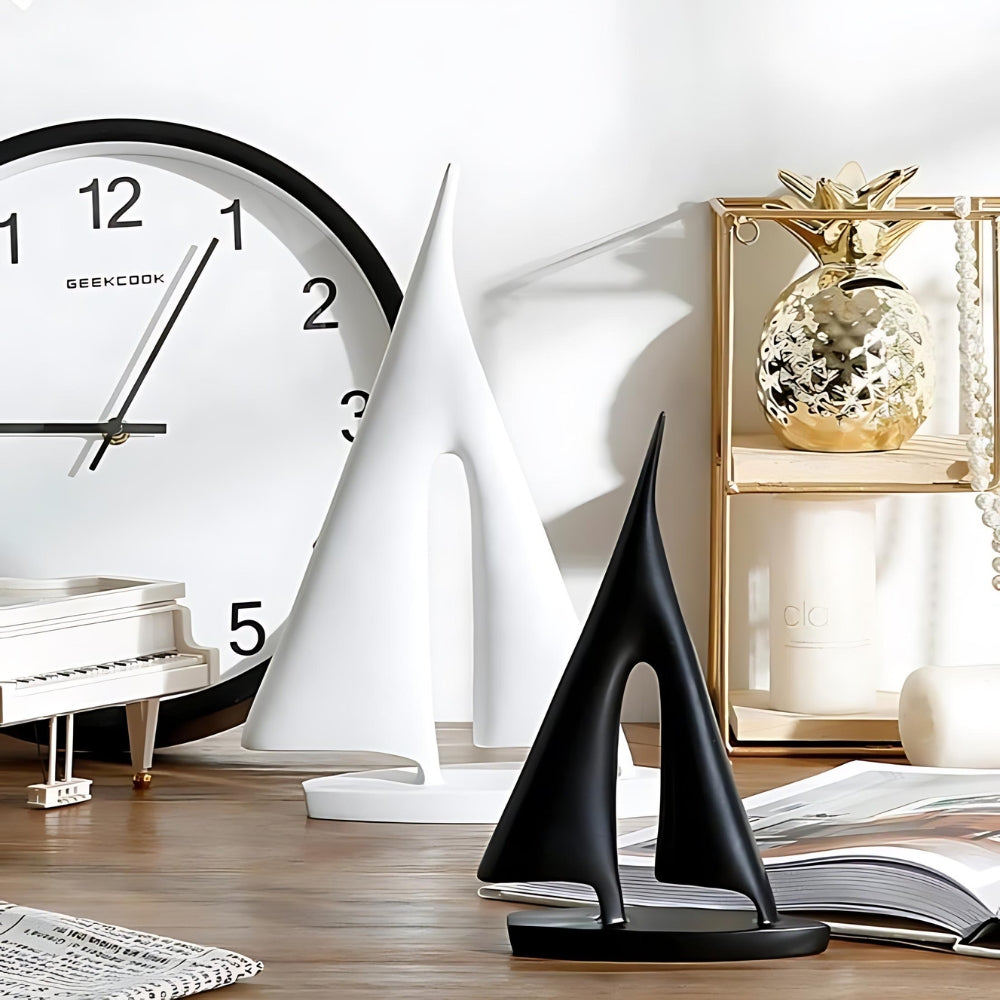Modern Nautical Sailboat Table Decoration – Minimalist Resin Centerpiece for Elegant Home Decor-6