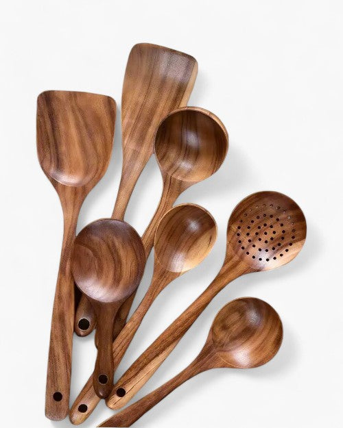 Variant image for Eco-Friendly Teak Wooden Kitchen Utensil Set – Durable Cooking Utensils for Stirring, Serving, and Elegant Meal Preparation-2