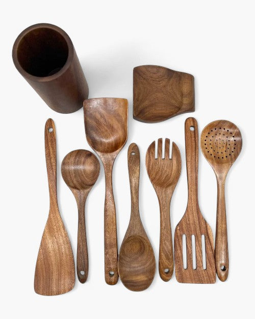 Variant image for Eco-Friendly Teak Wooden Kitchen Utensil Set – Durable Cooking Utensils for Stirring, Serving, and Elegant Meal Preparation-4