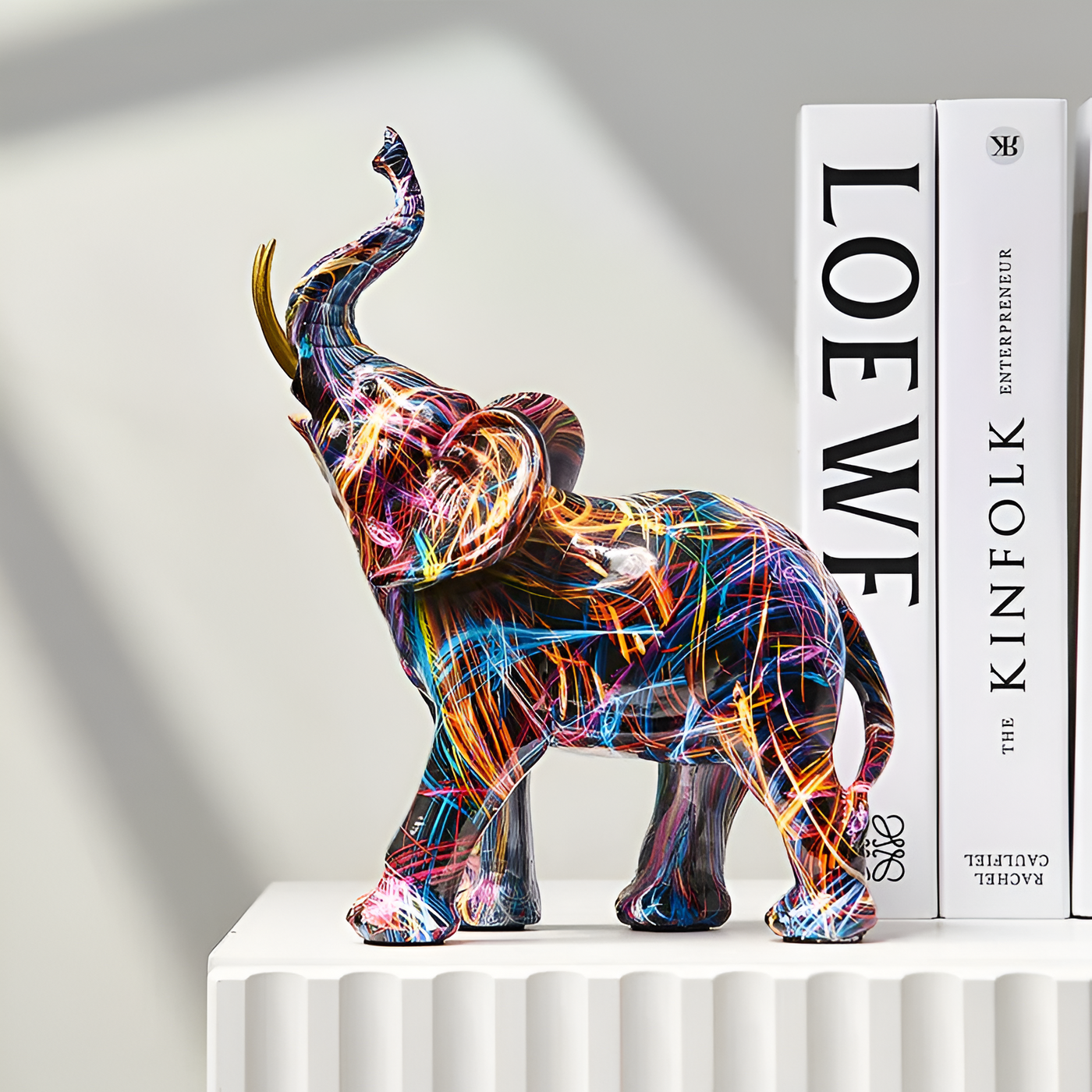 Abstract Multicolored Elephant Statue – Artistic Elephant Ornaments for Vibrant Home Decor-3