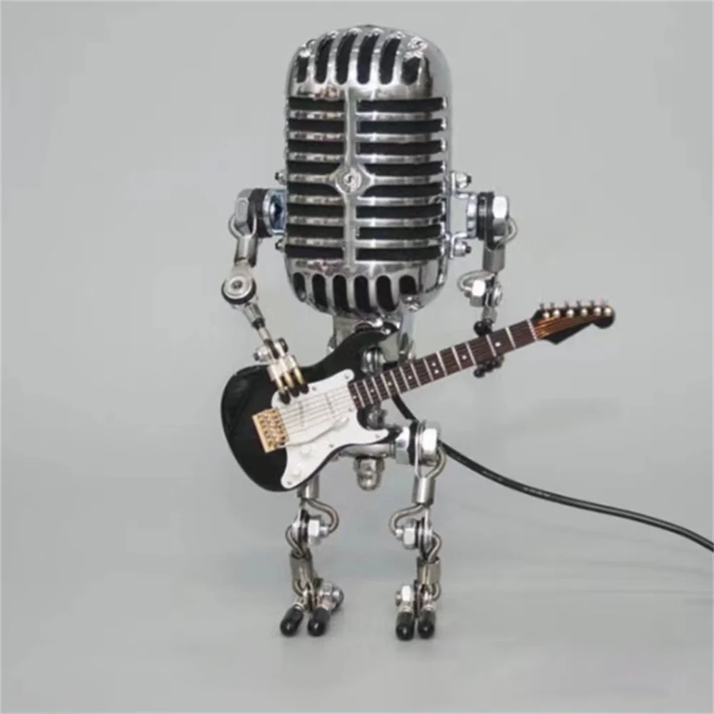 Robot Guitar Desk Lamp – Retro LED Light and Unique Home Decor for Music Lovers