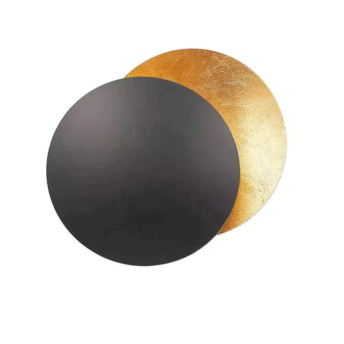 Lunar Eclipse Round Gold Copper LED Wall Lamp – Stylish Sconce for Hallways, Living Rooms, and Bedside Lighting