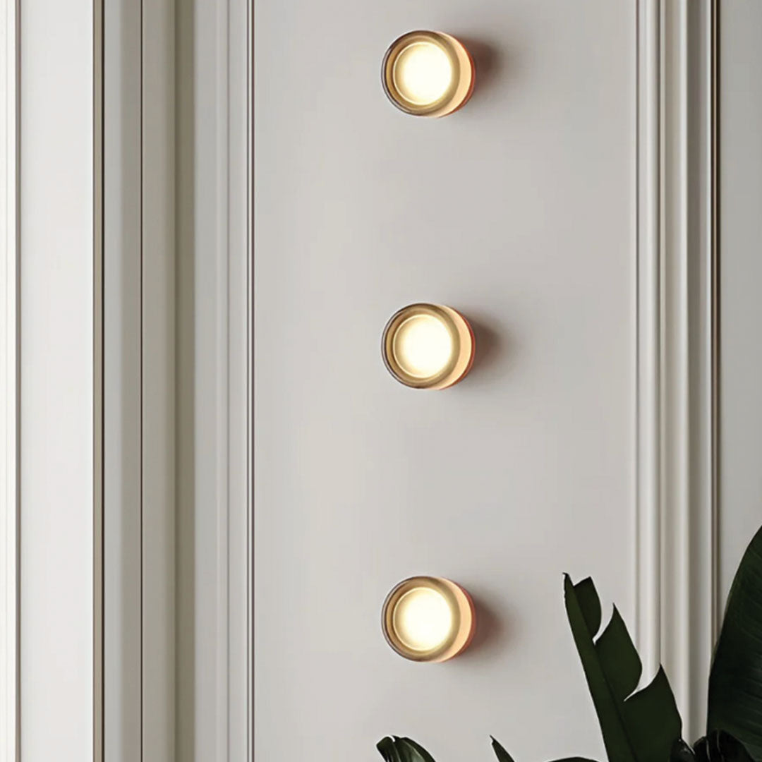 Modern Round LED Wall Light – Elegant Glass Sconce for Living Room, Hallway, Bedroom, and Bathroom