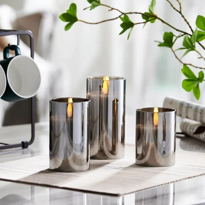 Flameless LED Candle Light Set with Remote Control – Glass Candles for Home and Wedding Decor