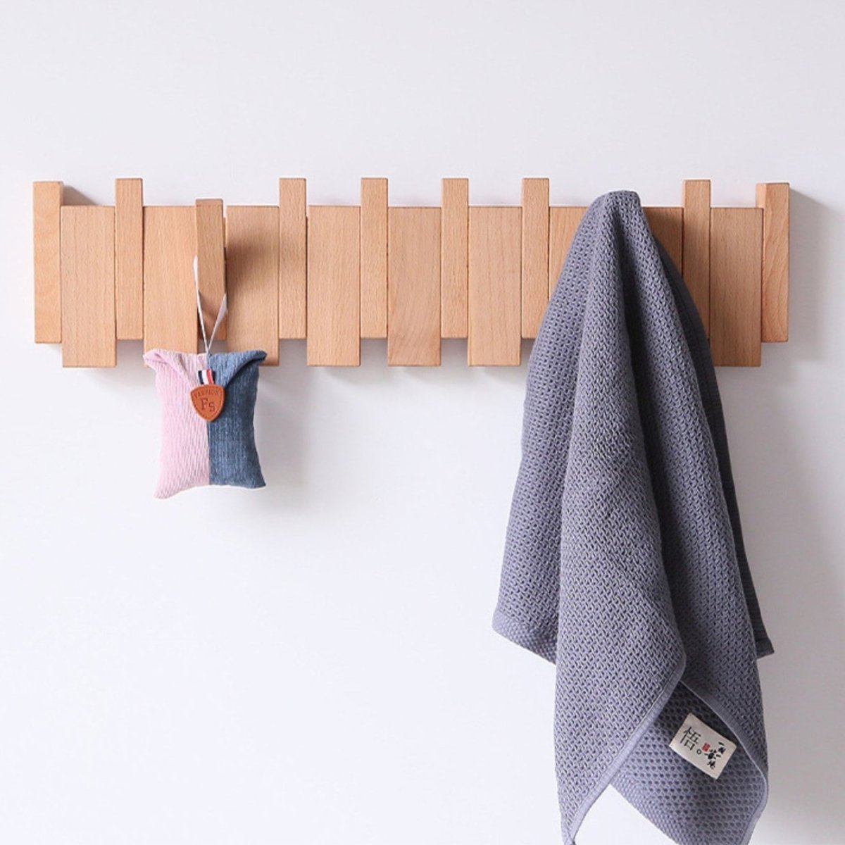 Handmade Wooden Coat Rack Stand with Piano Design – Elegant Wall Mounted Storage Solution for Hall, Bedroom, or Office-6