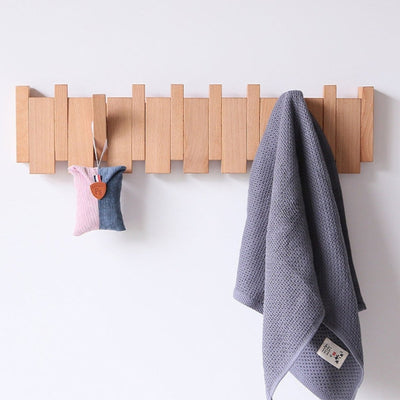 Handmade Wooden Coat Rack Stand with Piano Design – Elegant Wall Mounted Storage Solution for Hall, Bedroom, or Office-6