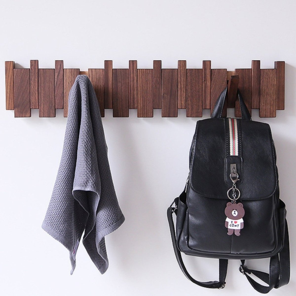Handmade Wooden Coat Rack Stand with Piano Design – Elegant Wall Mounted Storage Solution for Hall, Bedroom, or Office-2