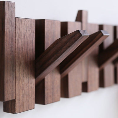 Handmade Wooden Coat Rack Stand with Piano Design – Elegant Wall Mounted Storage Solution for Hall, Bedroom, or Office-1