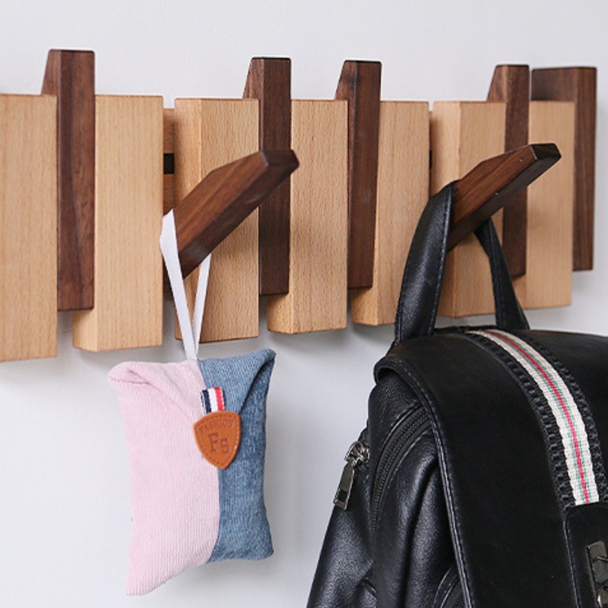Variant image for Handmade Wooden Coat Rack Stand with Piano Design – Elegant Wall Mounted Storage Solution for Hall, Bedroom, or Office-9
