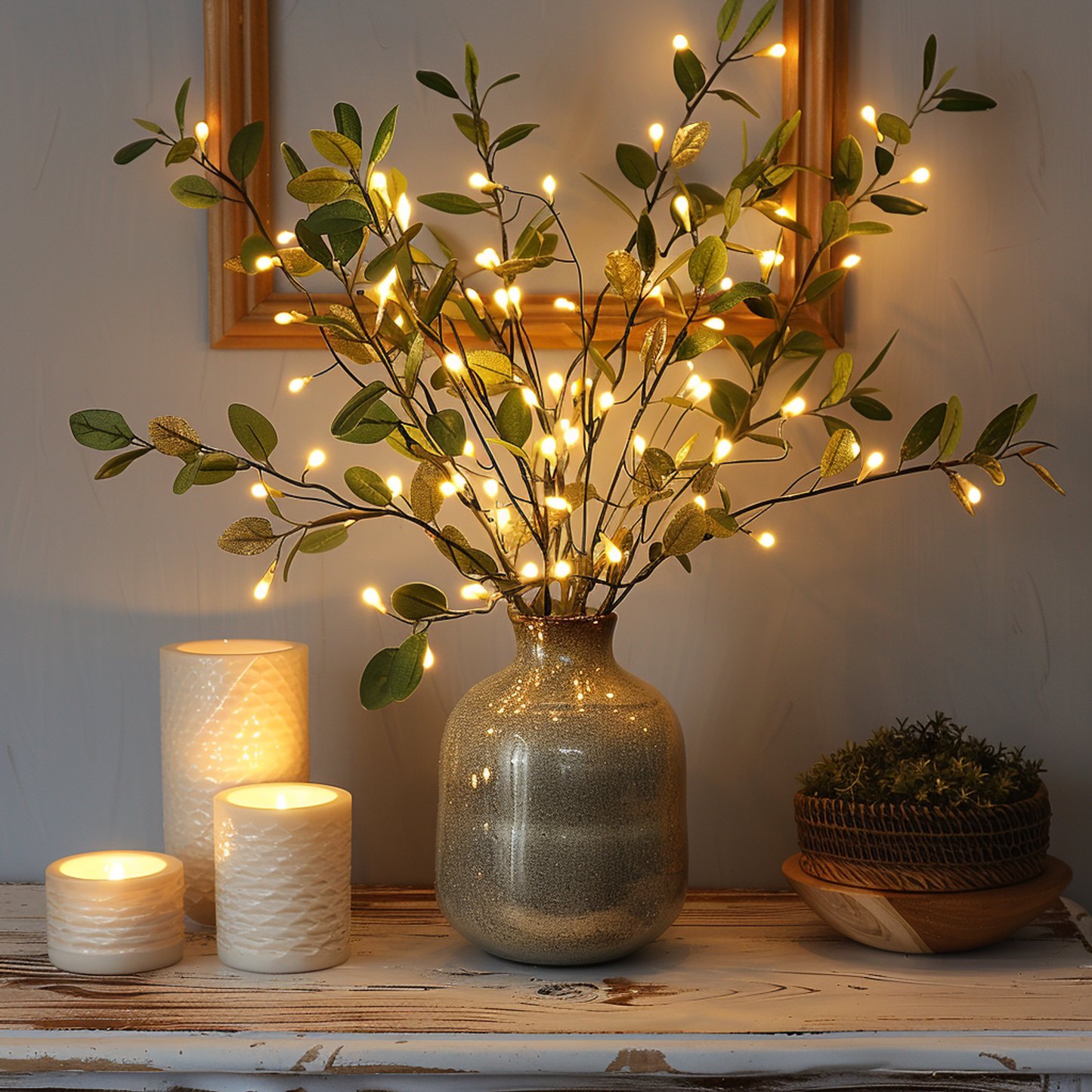 Fairy Light Olive Branch – Decorative LED String Lights for Home, Garden, and Event Decor