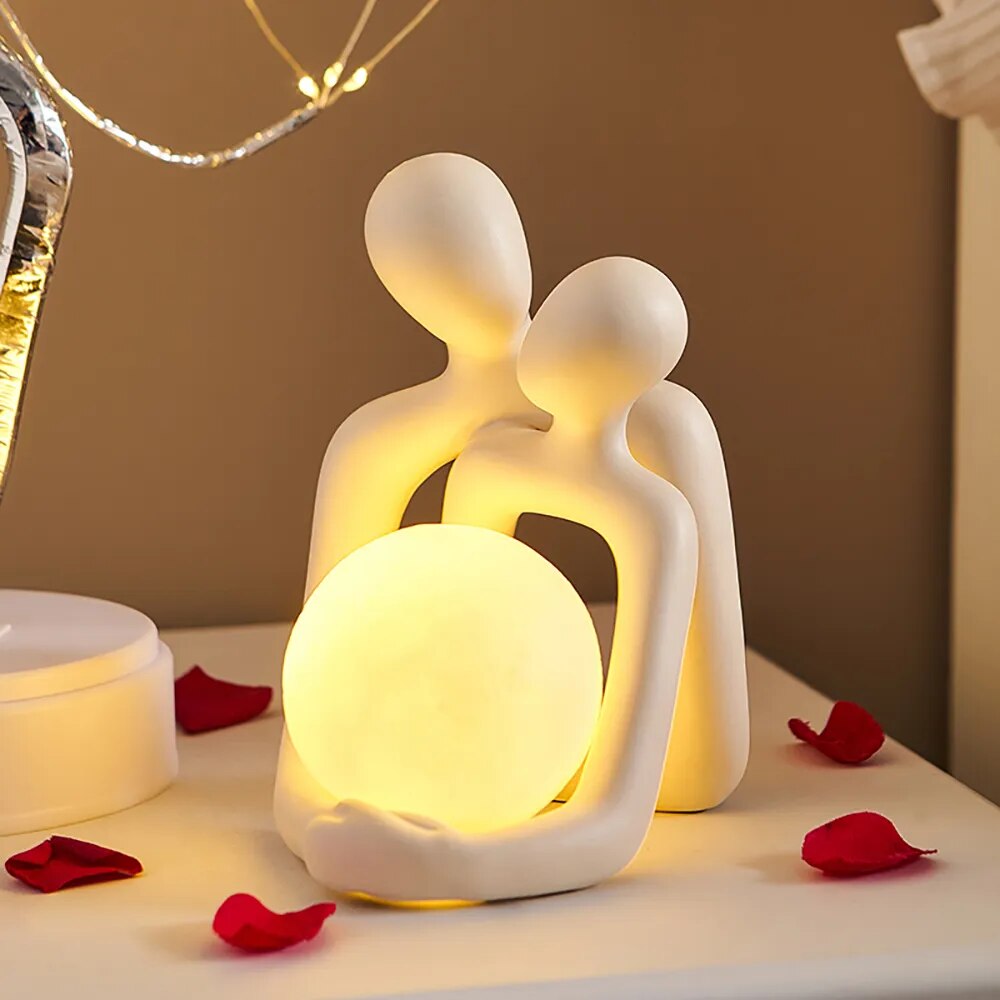 Scandinavian Inspired Couple Sculpture in Elegant Torque Design – Minimalist Home Decor for Love and Unity-3