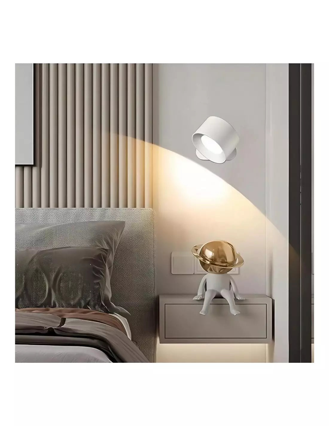 Wireless Rechargeable LED Wall Lamp – 360° Swivel Touch Control Wall Light for Indoor Use, Adjustable Brightness and Colors