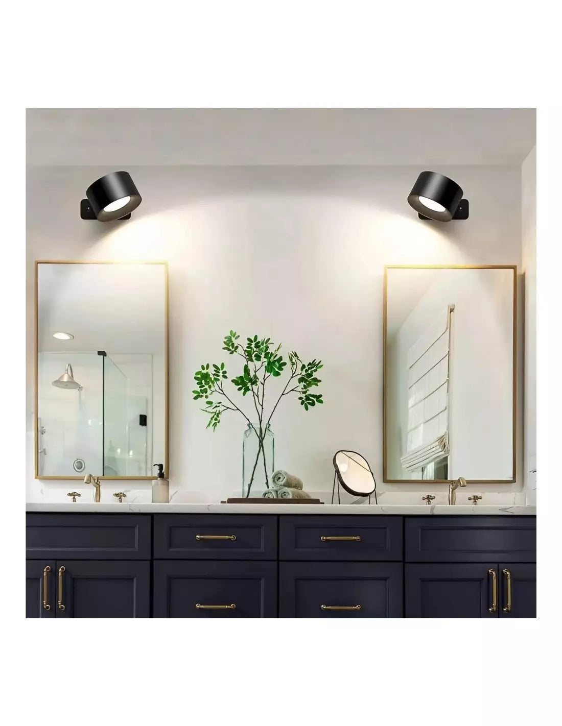 Wireless Rechargeable LED Wall Lamp – 360° Swivel Touch Control Wall Light for Indoor Use, Adjustable Brightness and Colors