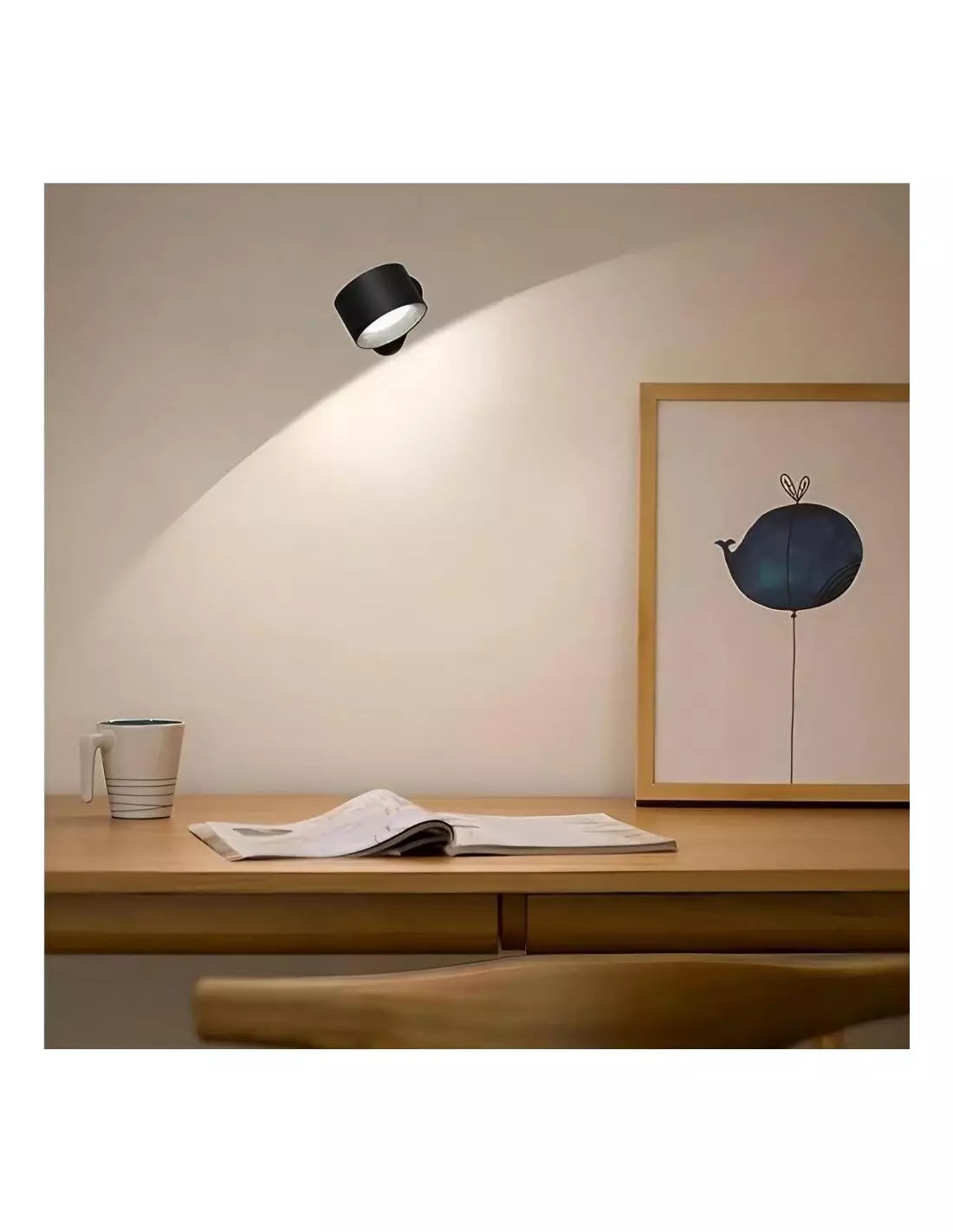 Wireless Rechargeable LED Wall Lamp – 360° Swivel Touch Control Wall Light for Indoor Use, Adjustable Brightness and Colors