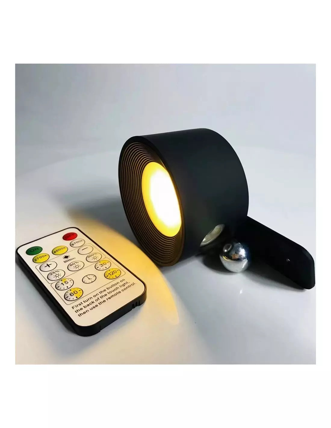 Wireless Rechargeable LED Wall Lamp – 360° Swivel Touch Control Wall Light for Indoor Use, Adjustable Brightness and Colors